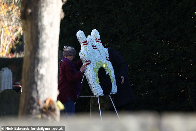 One of the floral displays features bowling pins and a ball, a nod to her love of bowling, something Cassidy said she practiced four times a week.