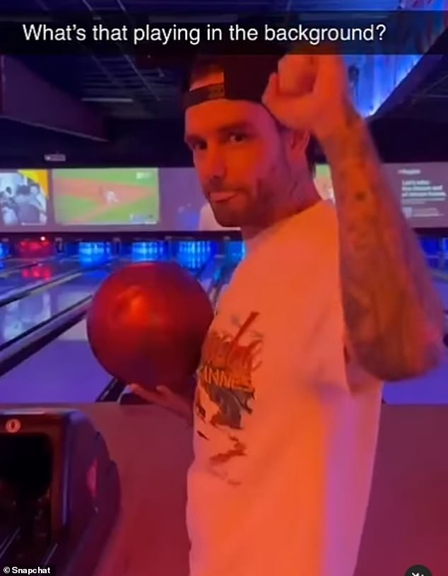 Liam photographed with a bowling ball on his Snapchat: bowling was one of his passions