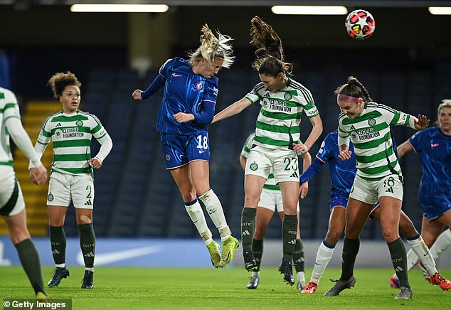 Wieke Kaptein doubled Chelsea's lead but visiting Celtic avoided capitulation