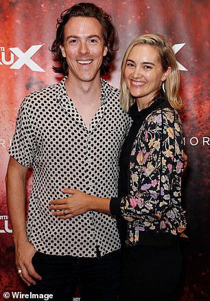 Tim Blackwell is pictured with his ex-wife Monique at an Oscars party in March 2018.