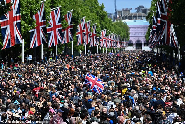 Crowds line the shopping center to celebrate King Charles' birthday at Trooping the Color in June