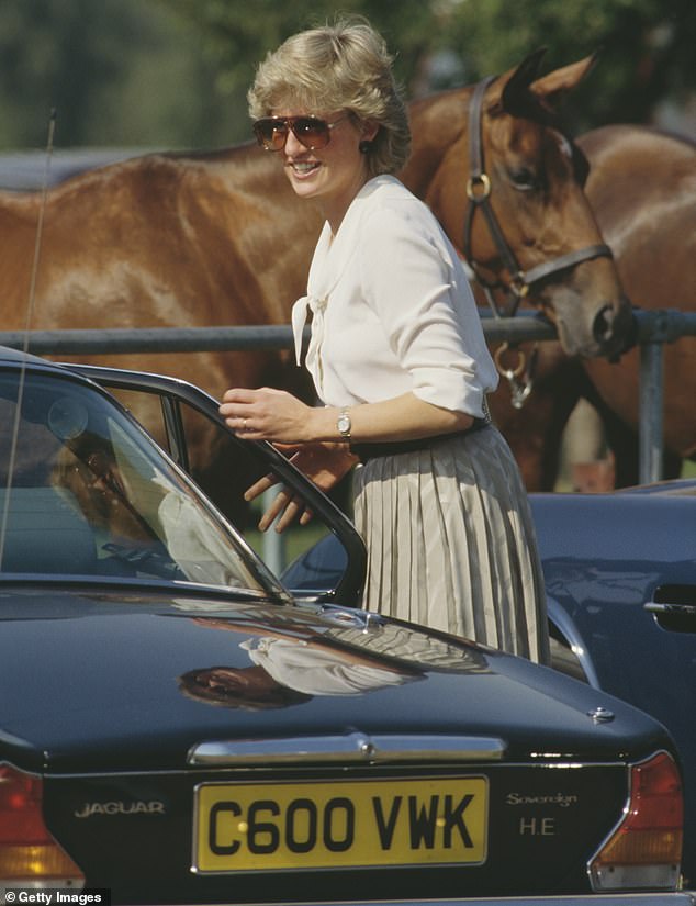 The British brand has a decorated past, with many A-list celebrities endorsing the company; none more majestic than Princess Diana, photographed here with an XJ Sovereign in 1987.