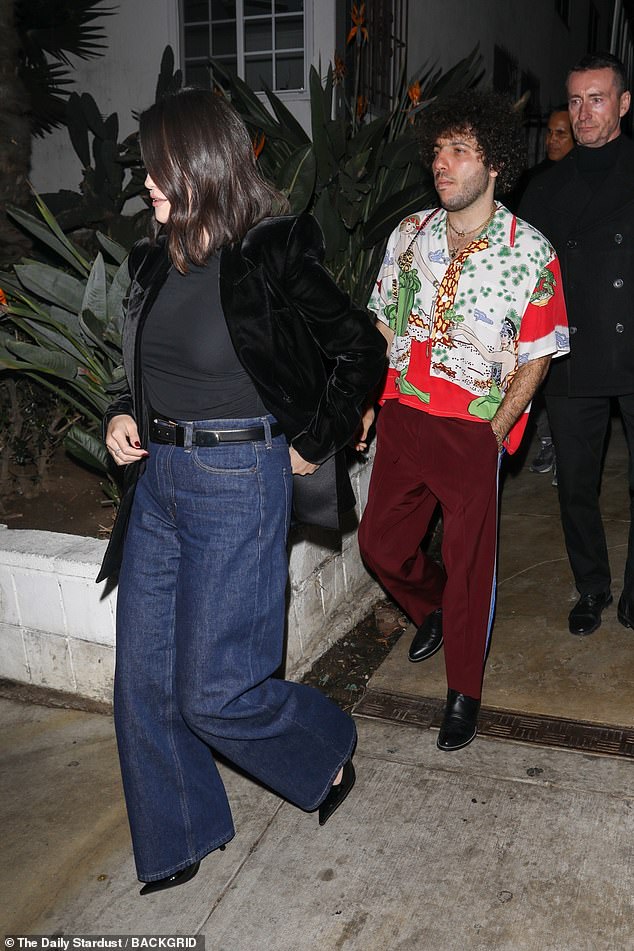 The billionaire, 32, and the music producer, 36, were seen leaving San Vicente Bungalows, a members-only club in West Hollywood, with their entourage.