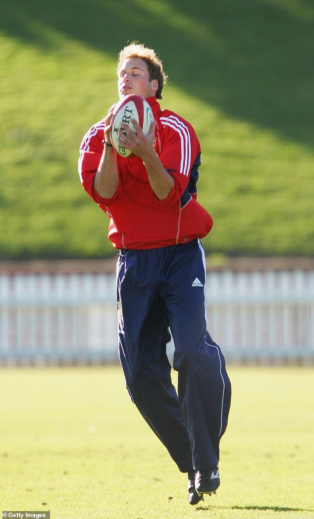 The prince at training with the British and Irish Lions in New Zealand in 2005