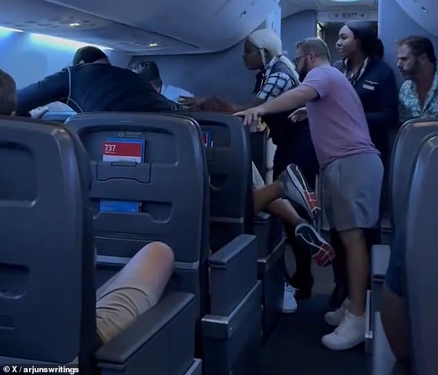 In one incident in October, passengers were seen yelling at him to take his hands off the woman sitting next to him while a flight attendant tried to mediate.