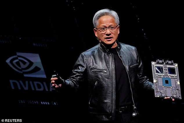 Founder and CEO Jensen Huang (pictured) has credited growing demand for AI