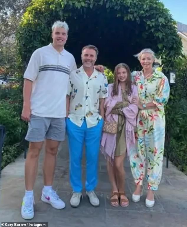 Gary Barlow shares Daniel, 25 (left), Emily, 22, and Daisy, 15 (right), with his wife of 25 years, Dawn Andrews (far right). The photo went viral after a sweet family photo showed his son towering over him, but some are surprised by his actual height.