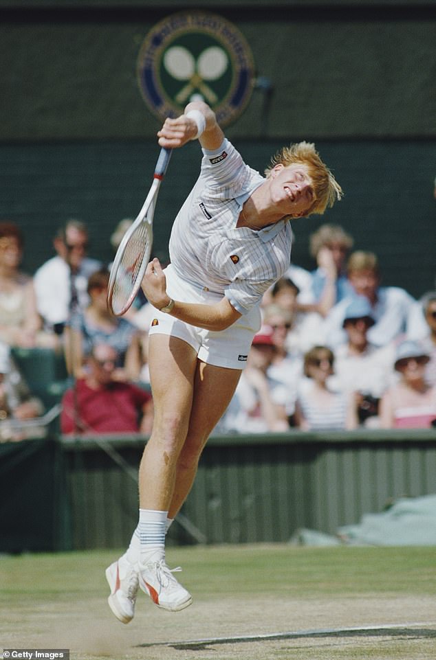 Becker during the Wimbledon men's final in 1985. Elvira was present at Boris' historic victory in the tournament when he became the youngest champion in history at the age of 17.