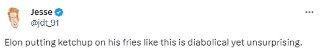 The tech entrepreneur's preferred method of eating fries irritated social media users for some reason, with many posting their reactions on X.