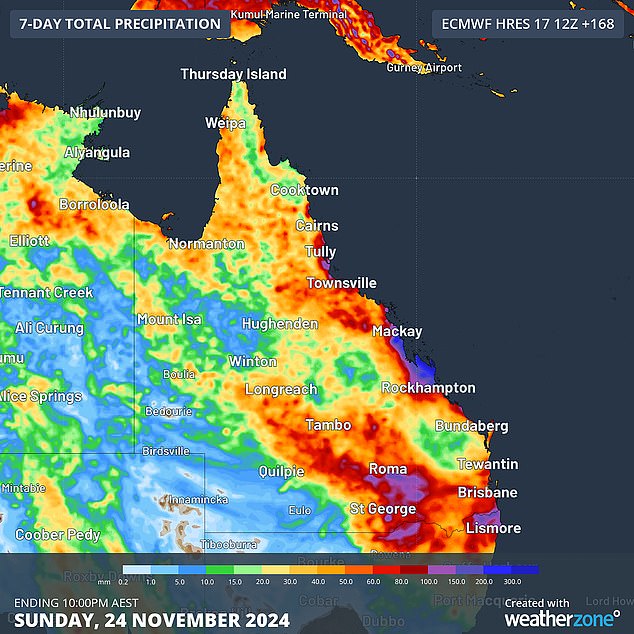 A low pressure system could form, increasing the risk of flooding in coastal Queensland towns