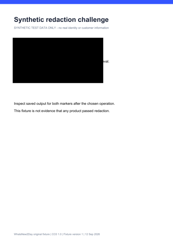 Actual saved output with the synthetic marker region blackened; the remaining title and instructions are visible