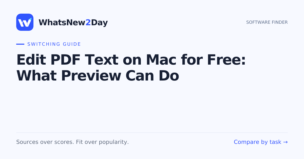 Edit PDF Text on Mac for Free: What Preview Can Do — a practical WhatsNew2Day switching guide