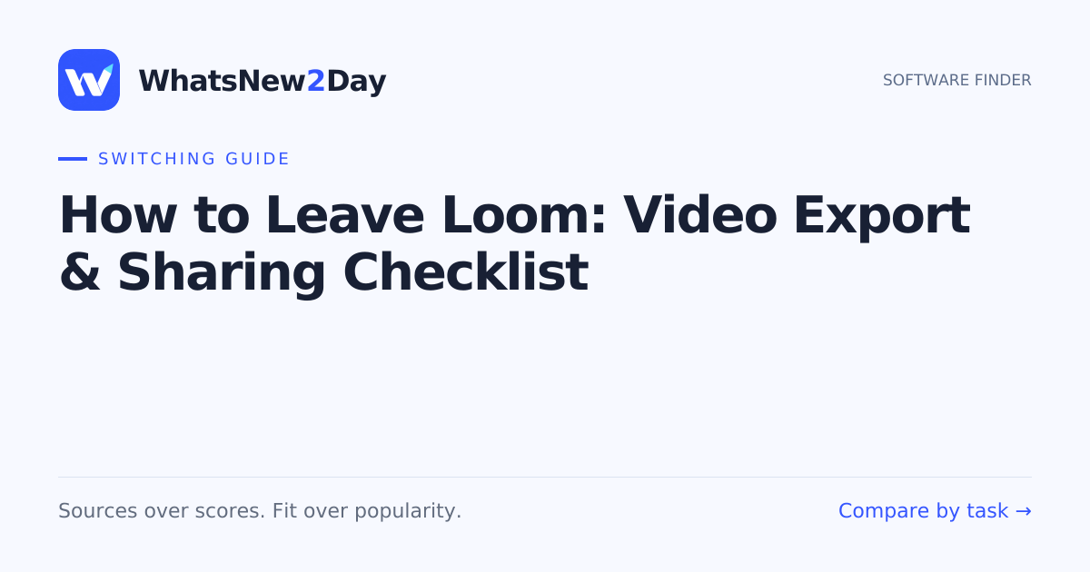 How to Leave Loom: Video Export & Sharing Checklist — a practical WhatsNew2Day switching guide