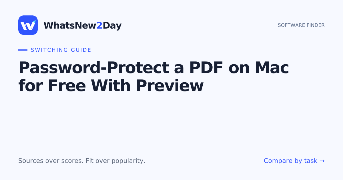 Password-Protect a PDF on Mac for Free With Preview — a practical WhatsNew2Day switching guide