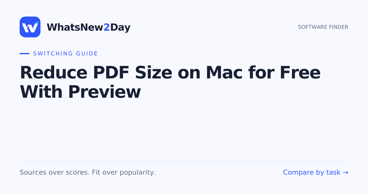 Reduce PDF Size on Mac for Free With Preview — a practical WhatsNew2Day switching guide