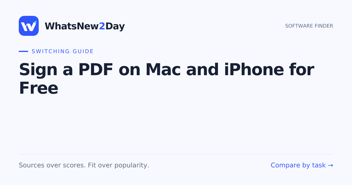 Sign a PDF on Mac and iPhone for Free — a practical WhatsNew2Day switching guide