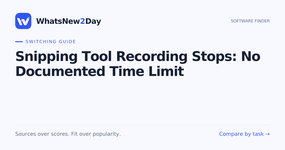 Snipping Tool Recording Stops: No Documented Time Limit — a practical WhatsNew2Day switching guide
