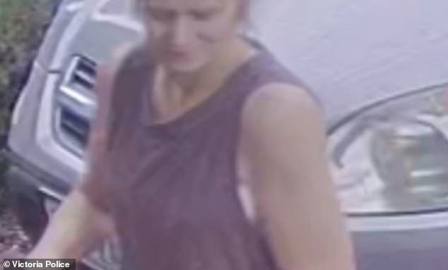 CCTV footage of Ms Murphy (pictured) captured on her own security system before she disappeared showed her wearing what appeared to be an Apple Watch and wearing black half-length leggings and a brown/tan T-shirt .