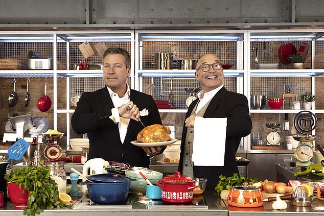 Gregg is keeping busy juggling filming MasterChef, wellness businesses and new health and wellness podcast, A Piece of Cake (pictured with MasterChef co-judge John Torode)