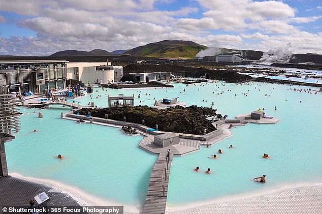 Icelandic national broadcaster RUV said the nearby famous Blue Lagoon thermal spa (pictured, file photo), one of Iceland's biggest tourist attractions, was closed when the eruption began and guests were evacuated to hotels.