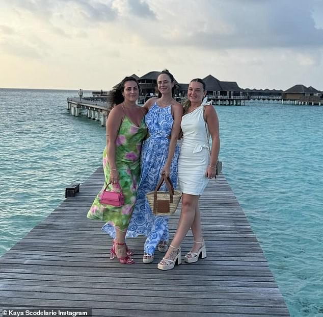 The Skins star is staying at the luxurious five-star resort Coco Bodu Hithi with two friends as she takes some time to relax and recharge following her split from Ben.