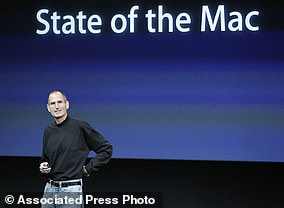 Apple CEO Steve Jobs speaks at an Apple event at Apple headquarters in Cupertino, California.