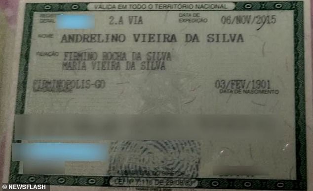 Mr. da Silva was born on February 3, 1901, according to his identity document. The pensioner was married and had seven children, five of whom are alive. He also has 13 grandchildren, 16 great-grandchildren and one great-great-grandchild.