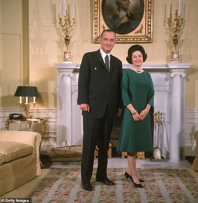 Lyndon B. Johnson, a competitive womanizer, claimed that he had more women by accident than John F. Kennedy did on purpose.  He appears in the photo with his wife, Lady Bird.