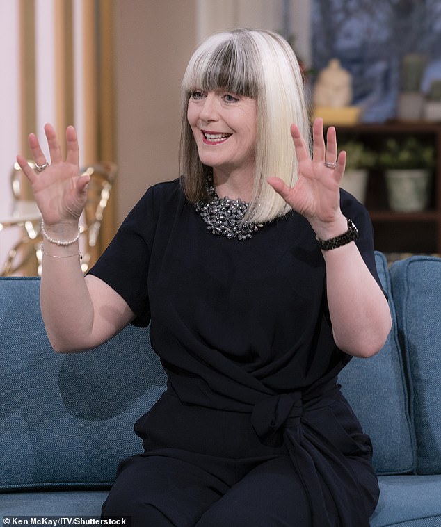 The television presenter showed off her new look for the interview with her locks in contrasting brunette and bleached blonde highlights.