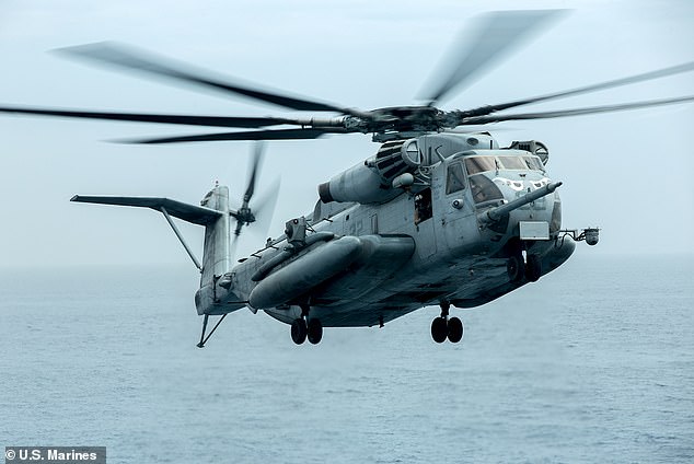 The CH-53E Super Stallion is the heavy lift helicopter most used by the Marines to transport troops and equipment.