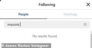 James doesn't follow Imogen on Instagram