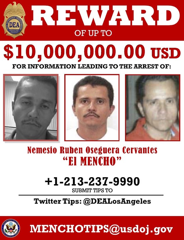 Nemesio 'El Mencho' Oseguera's Jalisco New Generation Cartel is seen by US authorities as one of the main drug smugglers.