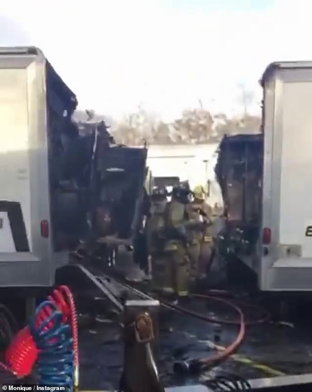 The 56-year-old actress, whose full name is Monique Angela Hicks, took to Instagram to share a video of the alleged incident with firefighters inspecting what appeared to be the aftermath of a fire.