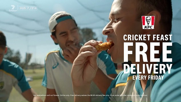 This week's cricket has been inundated with KFC advertising, with a constant stream of Coca Cola commercials too.