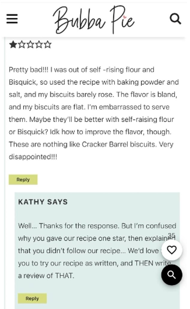 Other people were quick to give a 1 star review for a recipe they didn't follow at all.