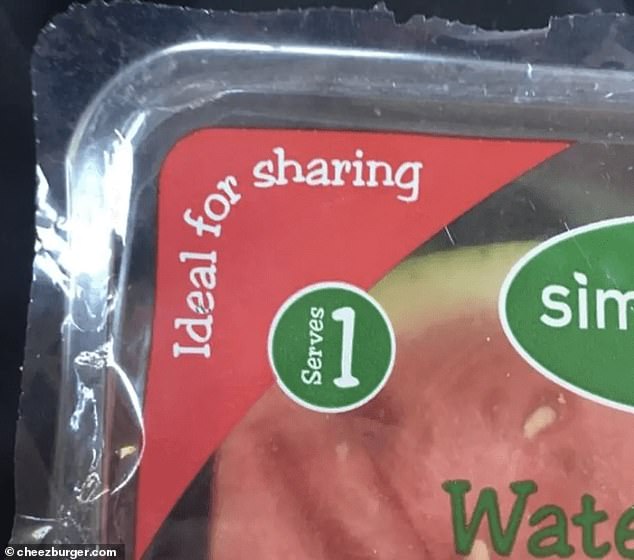 Elsewhere, someone saw a carton of watermelon in the supermarket, however, the packaging said that 
