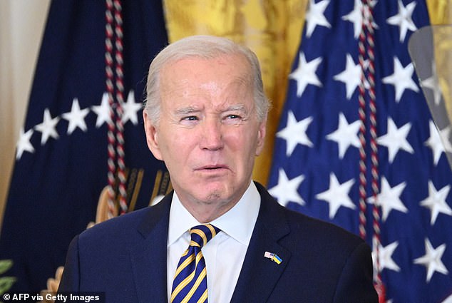 US President Joe Biden speaks at a reception in recognition of Black History Month in the East Room of the White House in Washington, DC, on February 6, 2024.