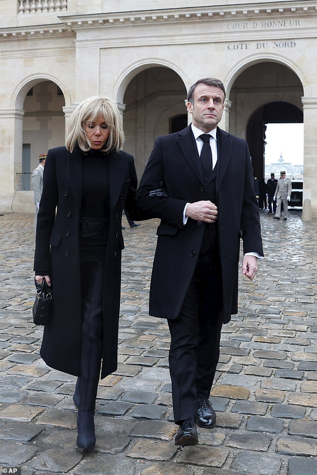 Sacred blue!  Biden accidentally removed French President Emmanuel Macron, seen with his wife Brigitte Macron, from the story.  During another iteration, he made reference to the 'president of France'.