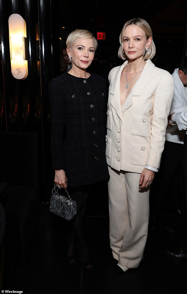 Carey met with fellow Oscar nominee Michelle Williams