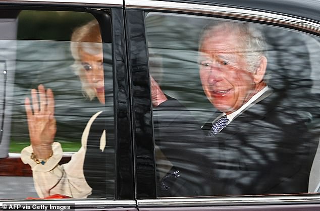 The Prince's transatlantic career had raised hopes that his return to Britain would serve as a healing wound with Charles and a chance to get closer to his brother, Prince William, 41, amid their ongoing dispute. Pictured: Prince Charles, seen for the first time since his diagnosis.