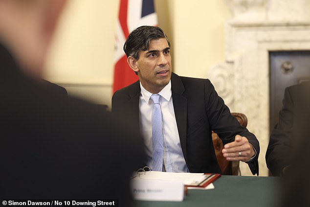 Prime Minister Rishi Sunak hosts a cabinet meeting at 10 Downing Street on February 6, 2024.
