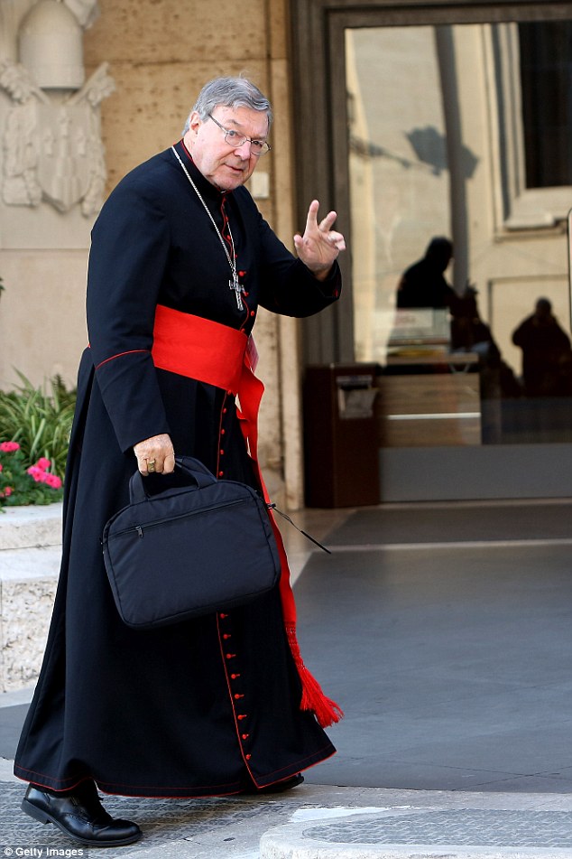 Ridsdale said Cardinal Pell (pictured) began talking about his growing family and that he will soon have to buy a car or a house.