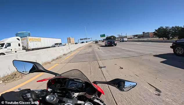 Videos often show Dietzmann speeding through small gaps in traffic, between lanes and on shoulders.