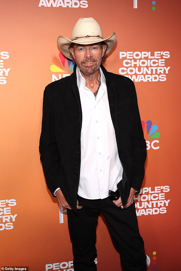 Toby Keith attended the 2023 People's Choice Country Awards in Tennessee in September 2023. The musician announced that he had been diagnosed with stomach cancer in 2022.