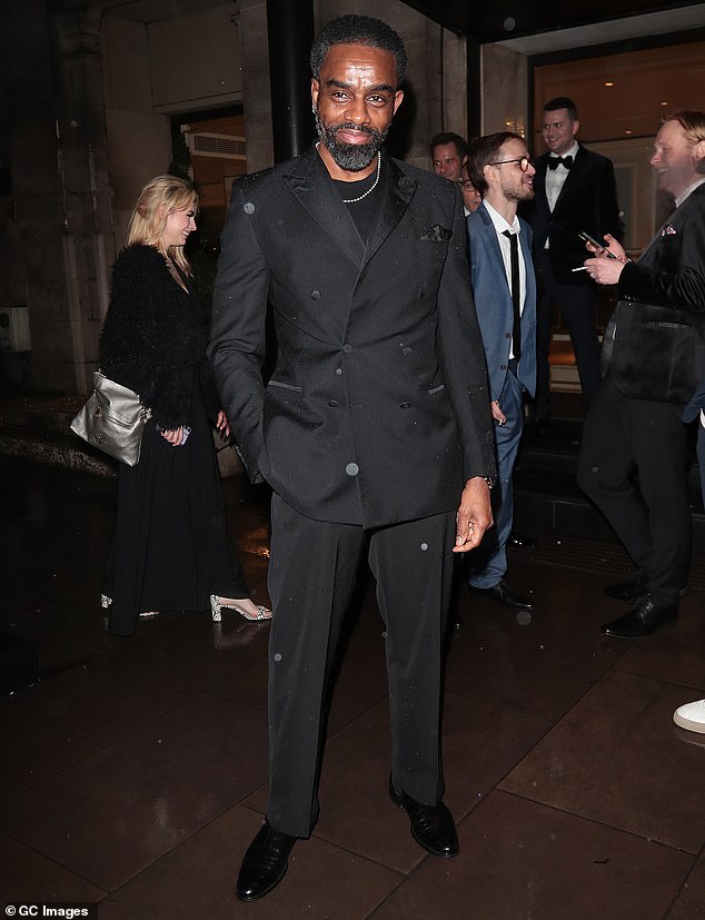 Actor Charles Venn, 50, who appeared in EastEnders and Casualty, looked incredible in a dark gray double-breasted suit.