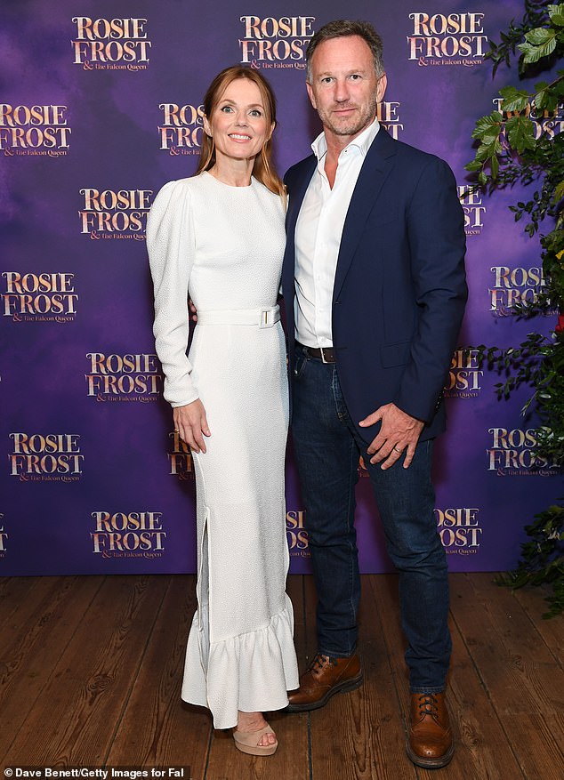 Christian Horner and his wife Geri Halliwell at a book launch at the Tower of London last October.