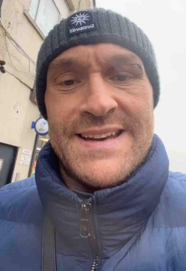 Tyson Fury has posted on Instagram about arriving home in 'rain, wind and cold' in Morecambe Bay, Lancashire.