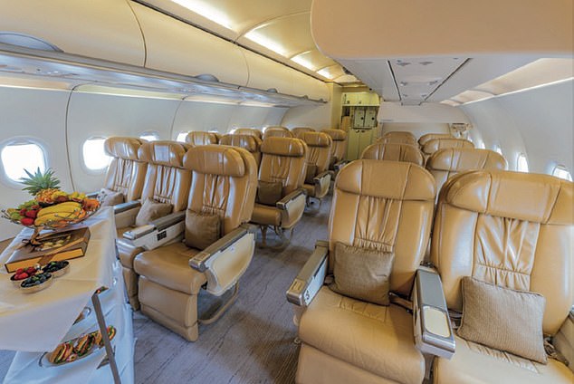 The 19-seat Airbus, with an average speed of 850 kilometers per hour, offers plenty of legroom, with room for seven people to sleep 