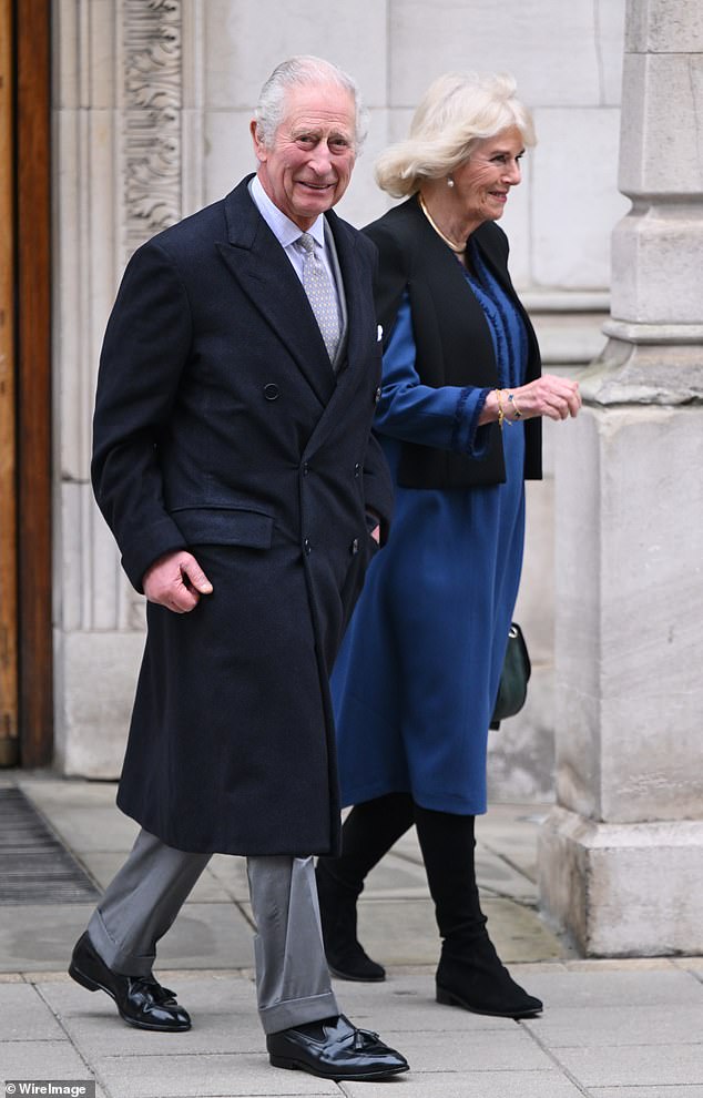 As he was discharged from hospital last Monday, the King looked steadfast as he left the London Clinic in Marylebone with Queen Camilla by his side.