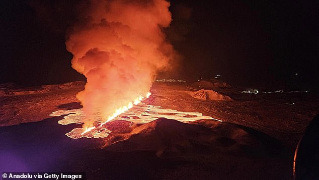 Pressure from magma trapped beneath the earth burst into a two-mile fissure that spewed lava into the air.